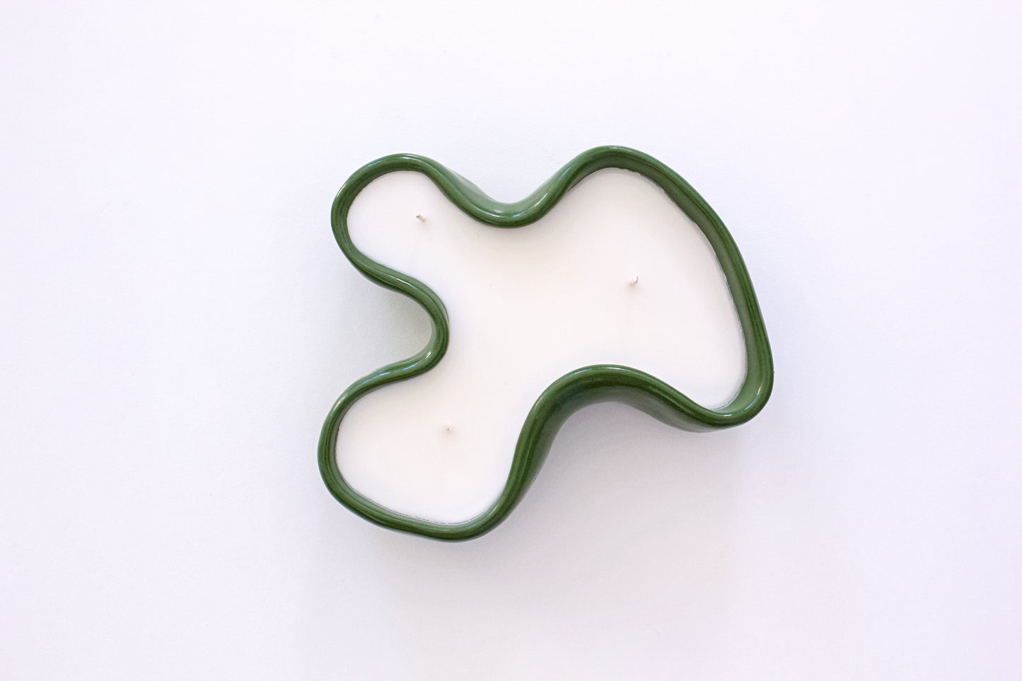 Forest green meander candle